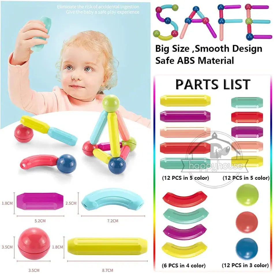 Magnetic Constructor Blocks Set Toys for Kids True Value