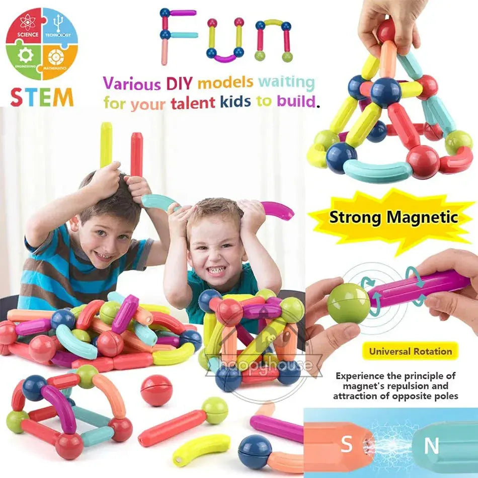 Magnetic Constructor Blocks Set Toys for Kids True Value