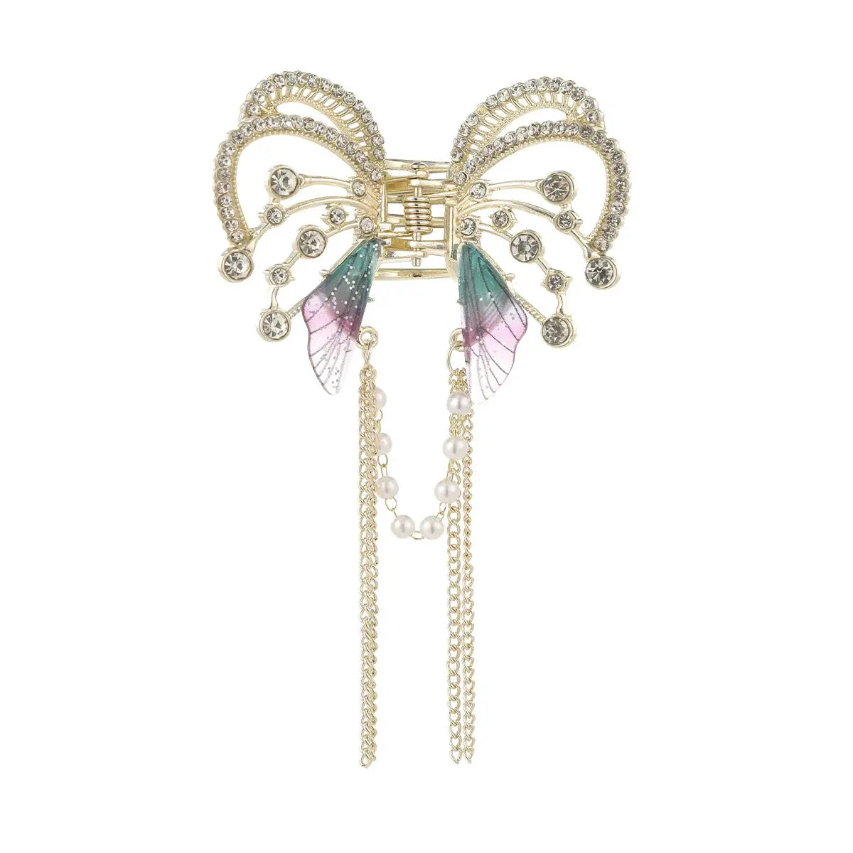 Simple Hair Claw Clip Butterfly Pearl Tassel Hair Clip True Value