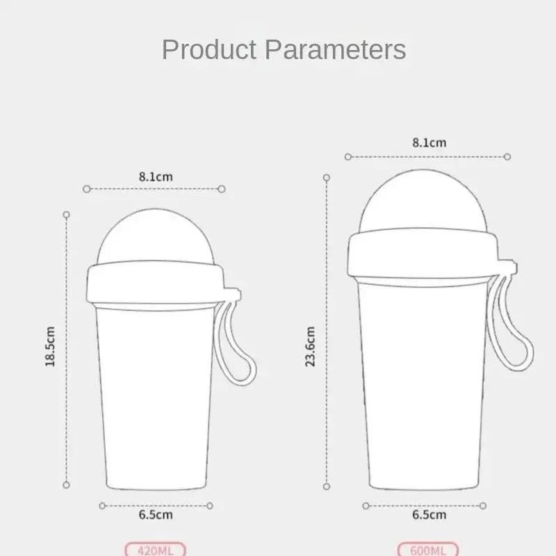 Double Drinking Bottle, double Straw Cup with Handle Portable Plas True Value