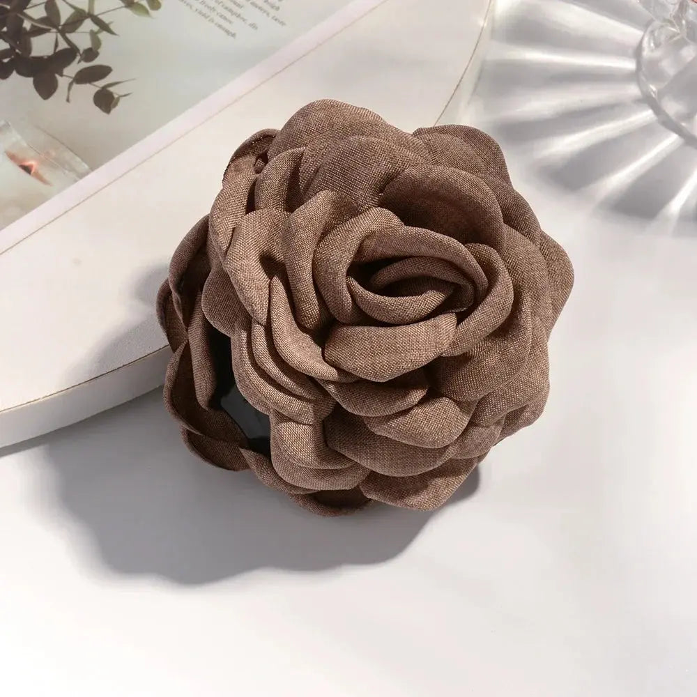 Sweat Medium Size Cotton Fabric Rose Flower Hair clips True Value