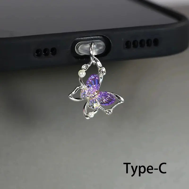 Beautiful Butterfly Phone Dust plug Accessories Decoration True Value