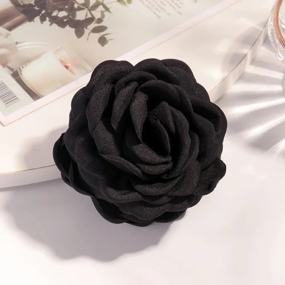 Sweat Medium Size Cotton Fabric Rose Flower Hair clips True Value