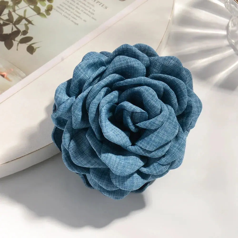 Sweat Medium Size Cotton Fabric Rose Flower Hair clips True Value
