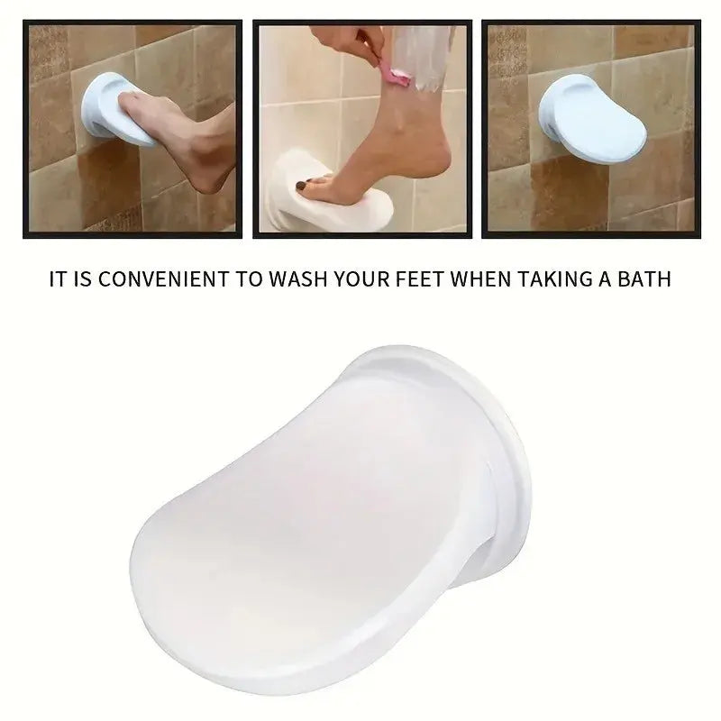White Non-Slip Suction Foot Rest for Shower – Removable True Value