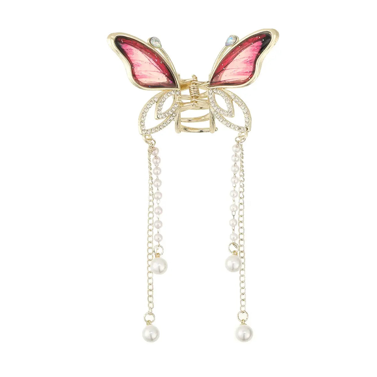 Simple Hair Claw Clip Butterfly Pearl Tassel Hair Clip True Value