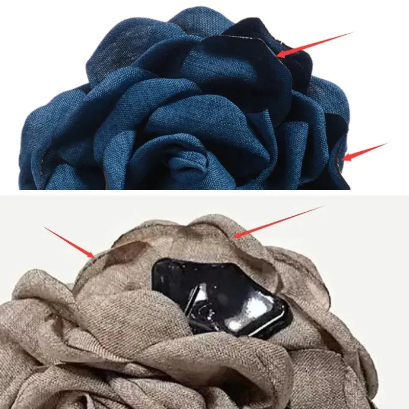 Sweat Medium Size Cotton Fabric Rose Flower Hair clips True Value