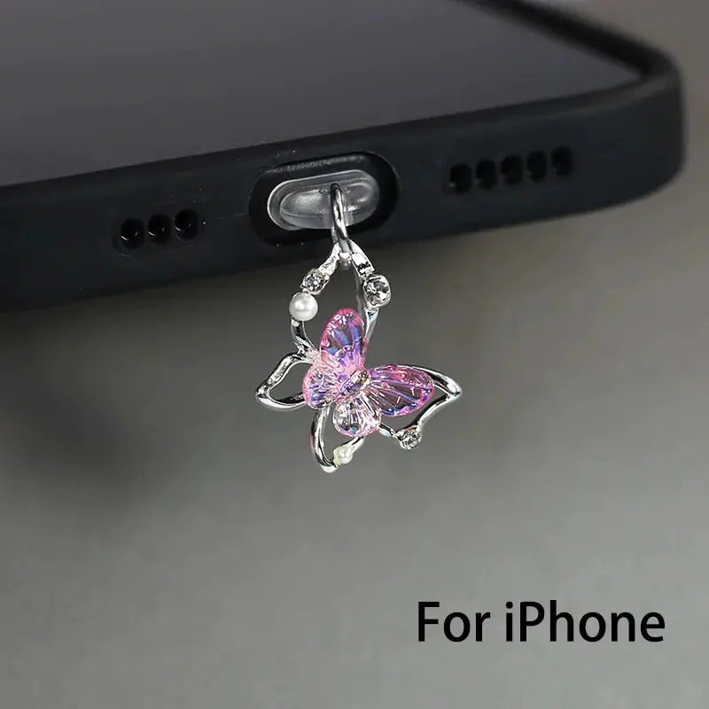 Beautiful Butterfly Phone Dust plug Accessories Decoration True Value