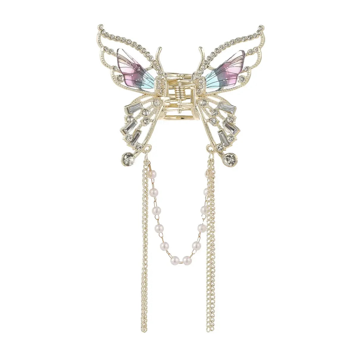 Simple Hair Claw Clip Butterfly Pearl Tassel Hair Clip True Value
