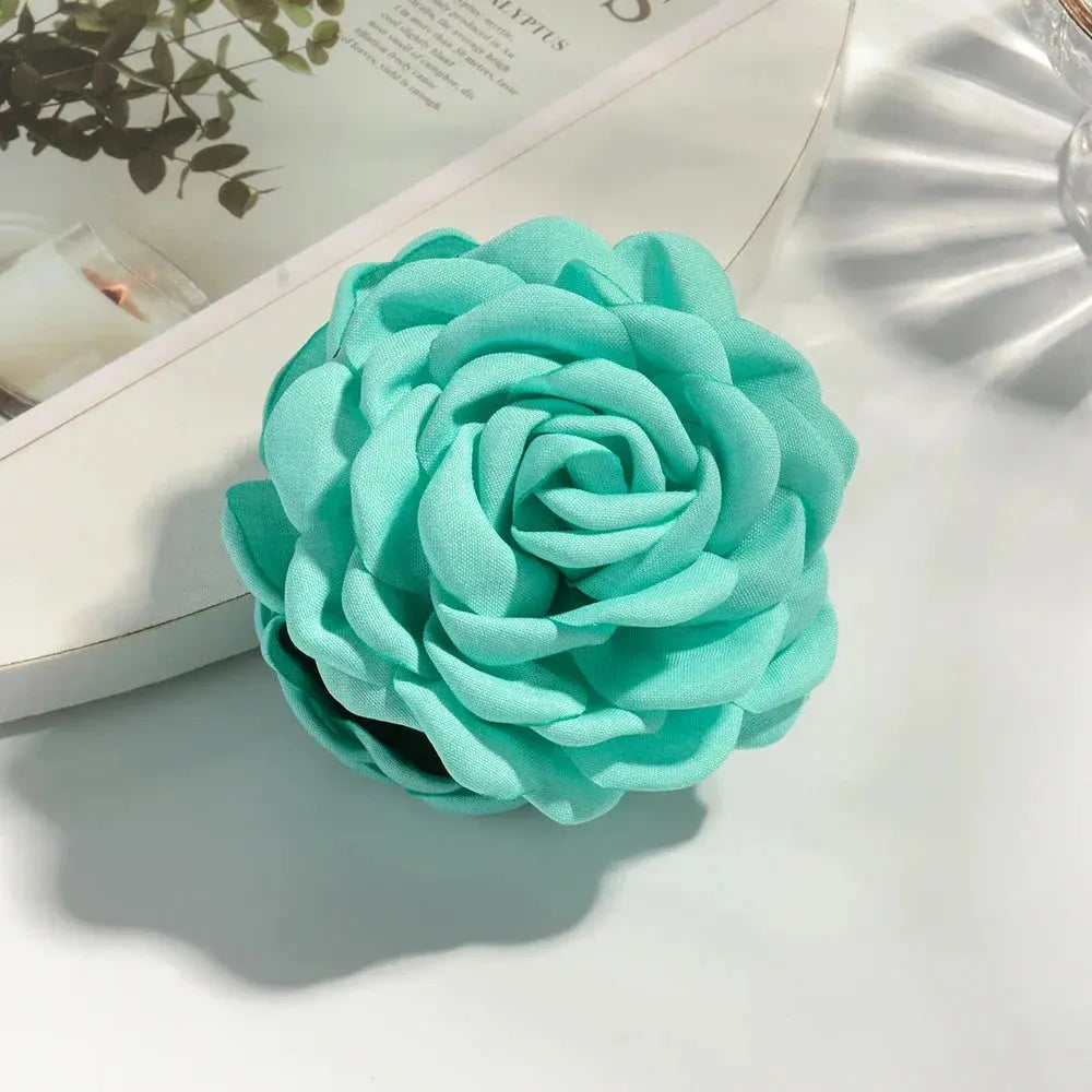 Sweat Medium Size Cotton Fabric Rose Flower Hair clips True Value