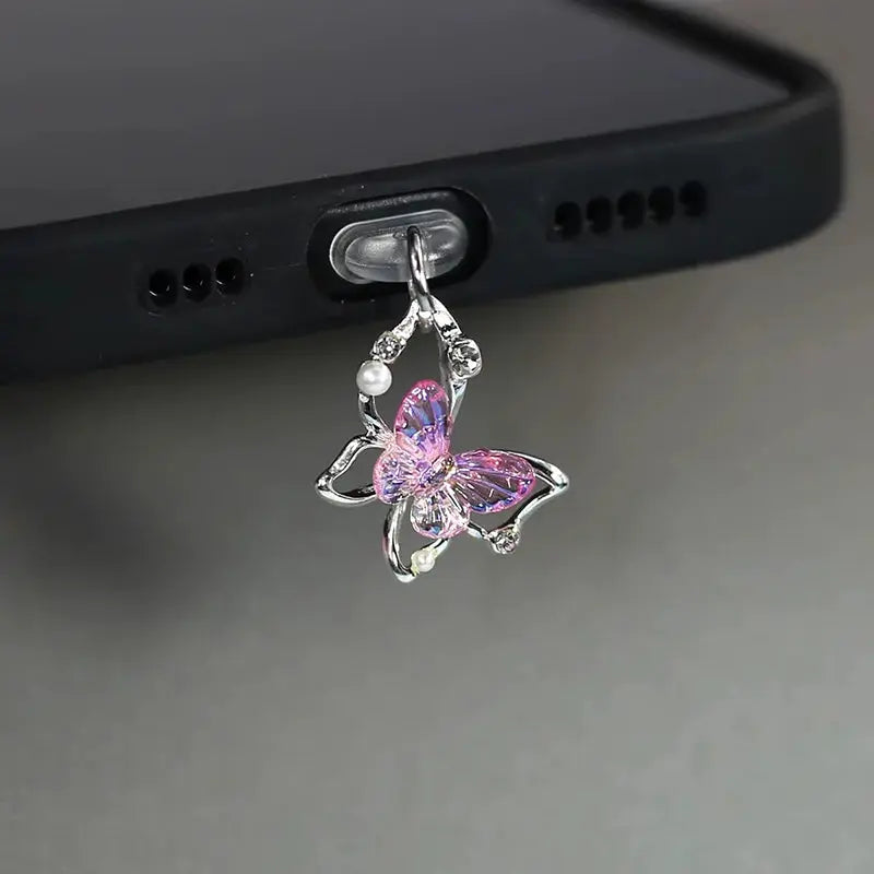 Beautiful Butterfly Phone Dust plug Accessories Decoration True Value