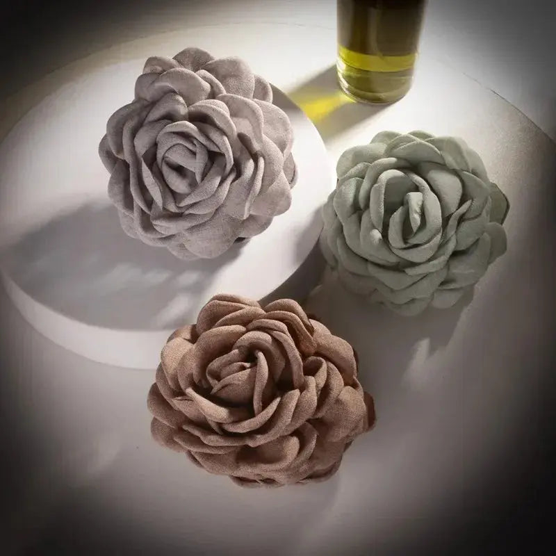 Sweat Medium Size Cotton Fabric Rose Flower Hair clips True Value