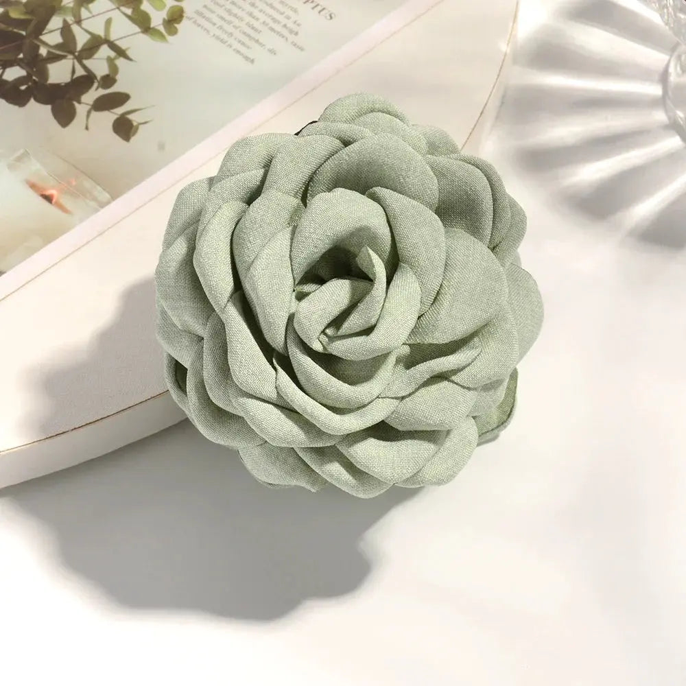 Sweat Medium Size Cotton Fabric Rose Flower Hair clips True Value