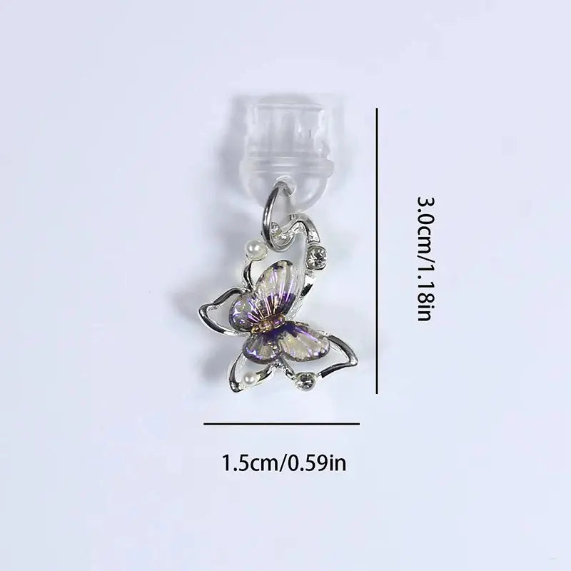 Beautiful Butterfly Phone Dust plug Accessories Decoration True Value