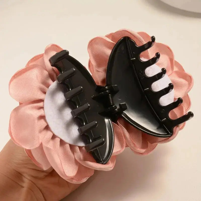 Sweat Medium Size Cotton Fabric Rose Flower Hair clips True Value