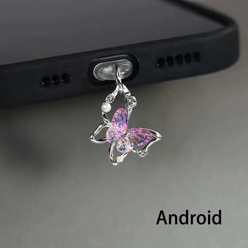 Beautiful Butterfly Phone Dust plug Accessories Decoration True Value