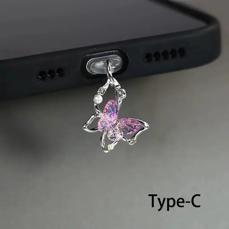 Beautiful Butterfly Phone Dust plug Accessories Decoration True Value