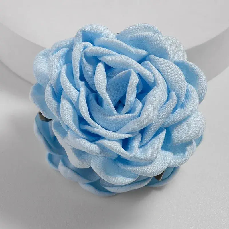 Sweat Medium Size Cotton Fabric Rose Flower Hair clips True Value