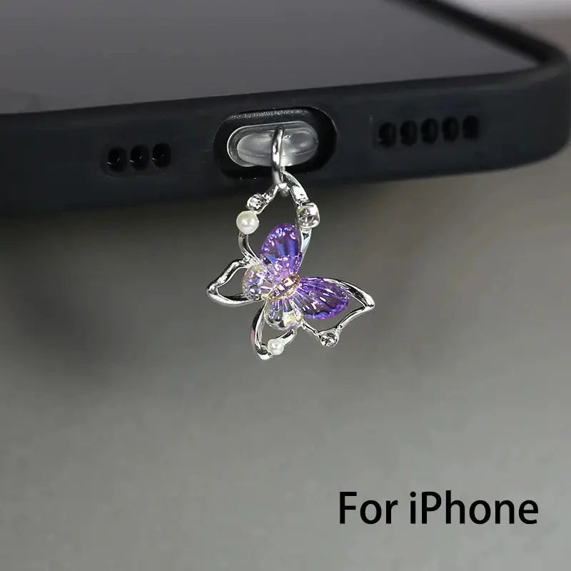 Beautiful Butterfly Phone Dust plug Accessories Decoration True Value