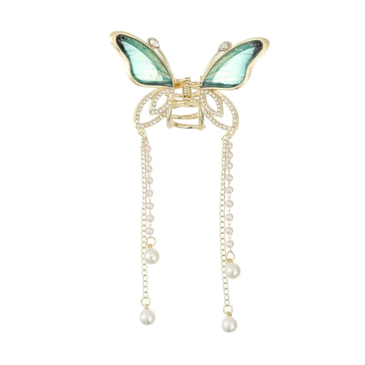 Simple Hair Claw Clip Butterfly Pearl Tassel Hair Clip True Value