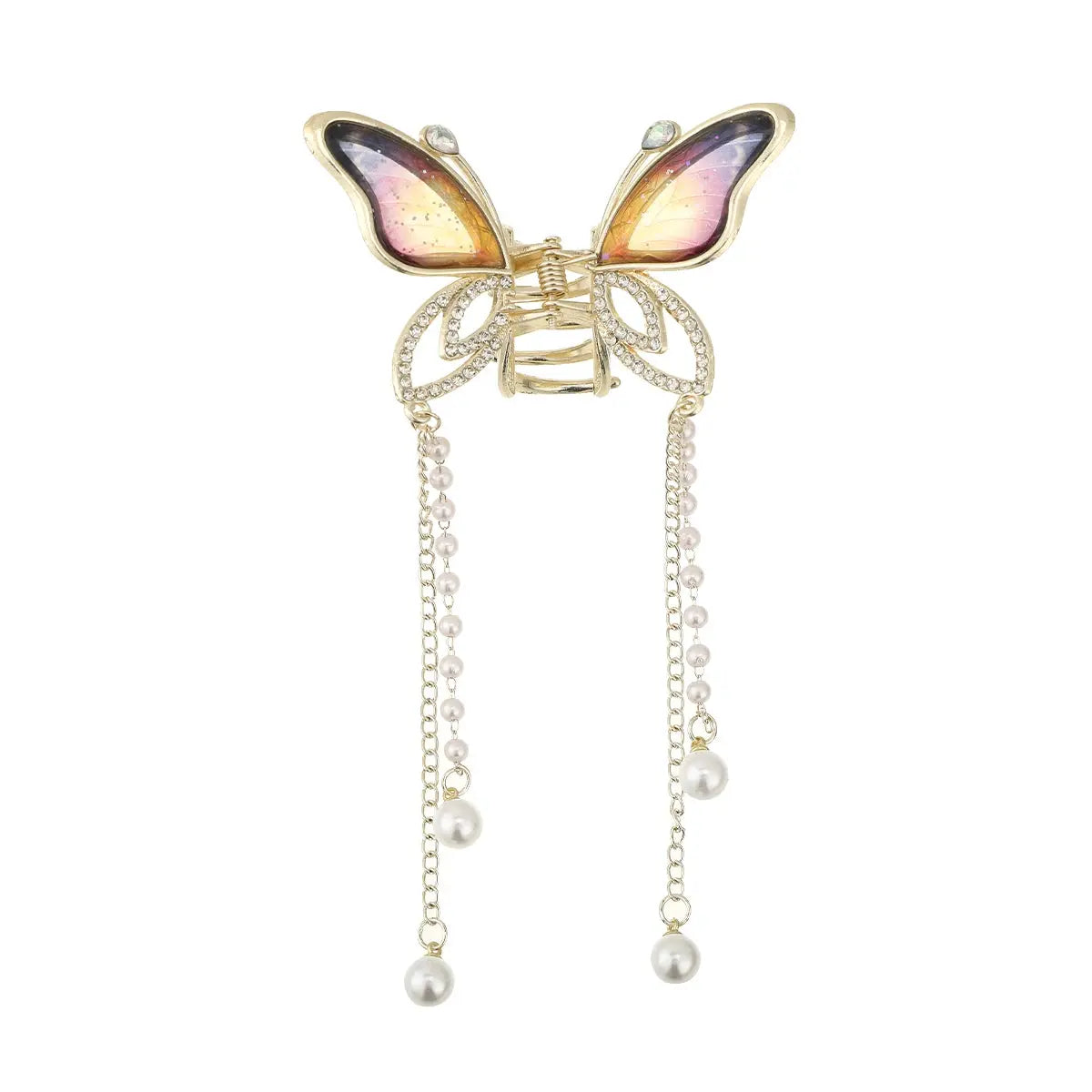 Simple Hair Claw Clip Butterfly Pearl Tassel Hair Clip True Value