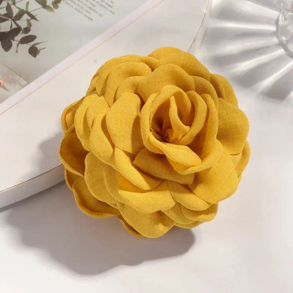 Sweat Medium Size Cotton Fabric Rose Flower Hair clips True Value