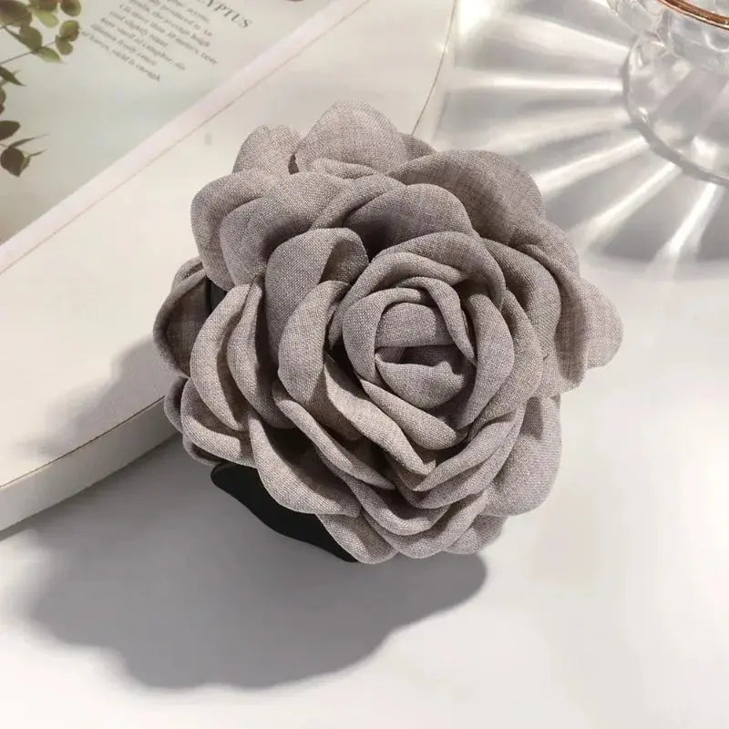 Sweat Medium Size Cotton Fabric Rose Flower Hair clips True Value