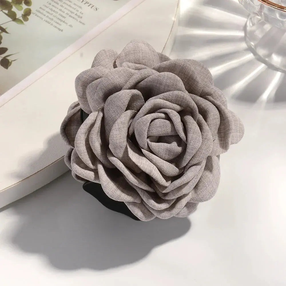 Sweat Medium Size Cotton Fabric Rose Flower Hair clips True Value